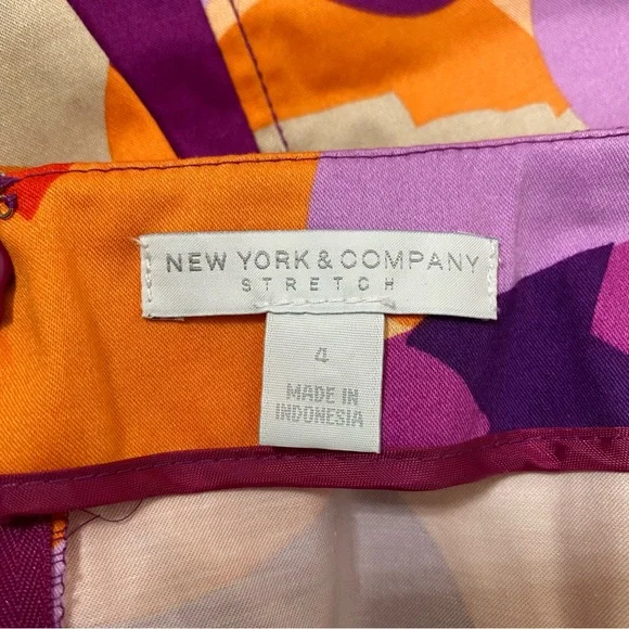 New York & Company vibrant multicolor floral abstract print pencil skirt size 4 - Picture 8 of 9
